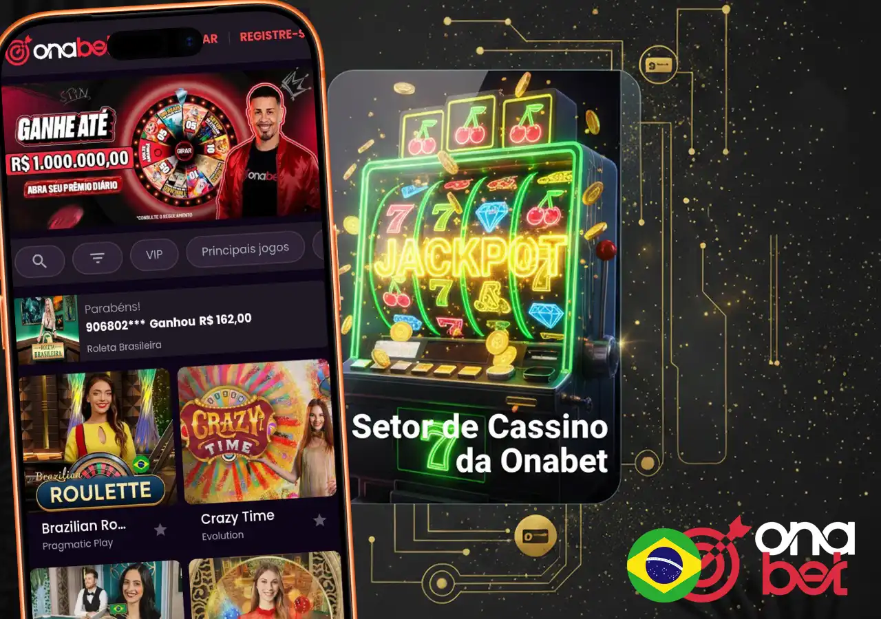 Seleção de slots e jogos de mesa no setor de cassino da Onabet para jogadores brasileiros.